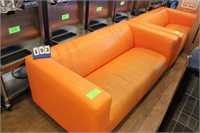 (2) Orange Vinyl Sofas