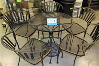 Wrought Iron Patio Table & (5) Chairs