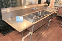 3-Compartment Stainless Steel Sink