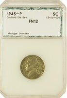 1945-P Double Die Reverse Jefferson Nickel.