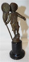 Bronze Figurine Of Boy With Butterfly Net