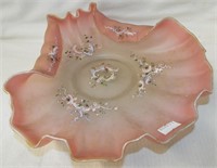 Victorian Satin Glass & Enamel Decorated Bowl