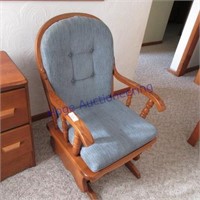 Glider rocker chair w.blue cushion