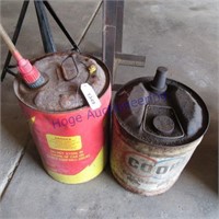 3 gas cans, oil pan