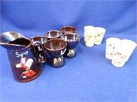 Syrup Pitcher & Cups