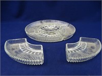 Pressed Glass Relish Dishes