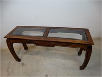 Wood w/ Glass Console Table