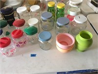 Misc. glass jars with lids