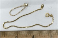 Lot consisting of gold plated bracelet and a singl