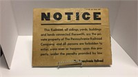 Sign - Pennsylvania RR - Notice