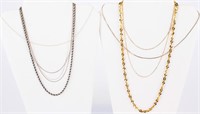 Jewelry Lot of 9 Sterling Silver Chain Necklaces