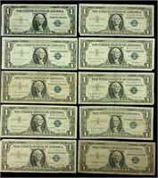 (10) One Dollar Silver Certificates