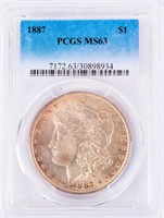 Coin 1887-P Morgan Silver Dollar PCGS MS63