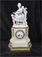 ANTIQUE FRENCH STYLE PORCELAIN FIGURAL CLOCK