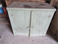 antique green 2-dr cabinet (32in tall x 36in wide)