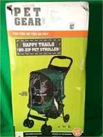 PET GEAR HAPPY TRAILS NO-ZIP PET STROLLER