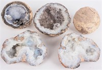 5 Natural Geode w/ Crystals & Smokey Quartz