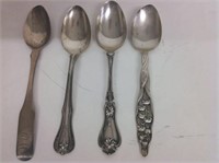 3 Sterling Spoons, 1 Spoon Unmarked (2.4 Ounces)