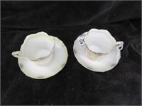 PAIR RS PRUSSIA DEMITASSE CUP AND SAUCERS 2.5"T