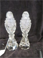 EARLY CUT CRYSTAL SALT AND PEPPER SHAKERS 6.25"T