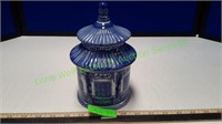 Decorative Blue Vase with Lid