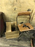 Lot with a box containing antique telephone pieces