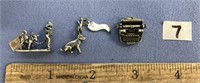 Lot of 3, bracelet charms, all are sterling silver