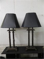 PAIR OF MODERN BEDSIDE LAMPS 32"T