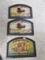 (3) PAINTED ADVERTISEMENT WALL PLAQUES (1-AS IS)