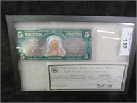 NATIONAL COLLECTORS 2001 MINT $5.OO SILVER INDIAN