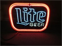 ANTIQUE "LITE BEER" NEON-WORKS 17"T X 22"W