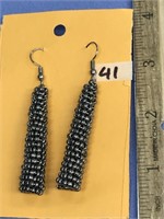 Pair of dangle, bead cone shaped earrings   (a 7)