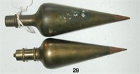 Pair of brass surveyor-type plumb bobs