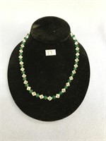 16" green and clear beaded necklace  (11)