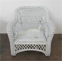 White Wicker Chair w/ Arms