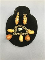 A very unique bracelet made out of peanuts and haz