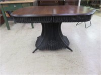 ANTIQUE MAHOGANY DINING TABLE WITH PAINTED BLACK