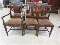 (4) ANTIQUE MAHOGANY SIDE CHAIRS (2) ARM CHAIRS