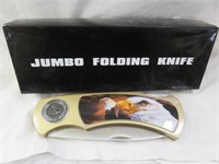 LARGE COLLECTOR DISPLAY KNIFE WITH STAND AND BOX