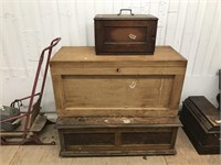 Lot of 3, wooden trunks/crates    (k 64)