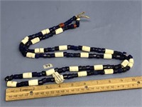 Russian faceted cobalt trade bead necklace Approx.
