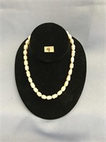 Double boulder pearl necklace, choker length at 14