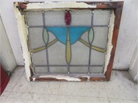 ANTIQUE ENGLISH STAINED GLASS CHURCH WINDOW