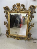 ORNATE FRENCH STYLE GOLD GILT MIRROR 47"T X 39"W