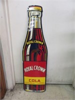 METAL "ROYAL CROWN" BOTTLE SIGN 39"T X 11"W