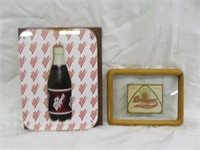 2 PC EARLY FRAMED DR.PEPPER KING OF BEVERAGES