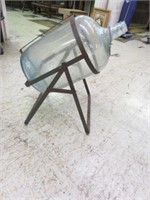 ANTIQUE PRIMITIVE 5 GAL. GLASS WATER JUG ON STAND