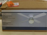42" Littleton ceiling fan, white finish, appears