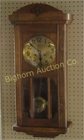 Vintage Wall Clock w/ Beveled Glass Inserts