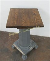 Antique Oak Plant Stand/Occasional Table w/ Claw